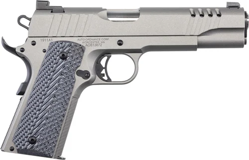 AUTO-ORDNANCE 1911A1 45ACP - STAINLESS NGT SGT RUBBER GRIP