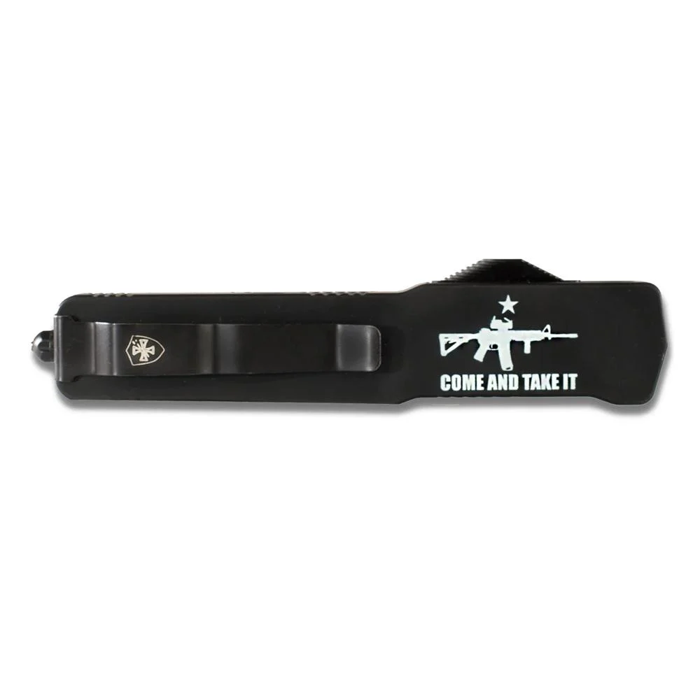 Templar Knives Premium Weighted Come and Take It Slim Knife 3-1/8" Drop Point Blade Black
