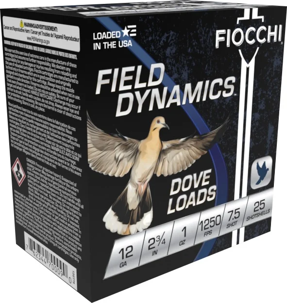 FIOCCHI 12G 2-3/4" 1OZ 7.5SHT G&T 25/250RDS